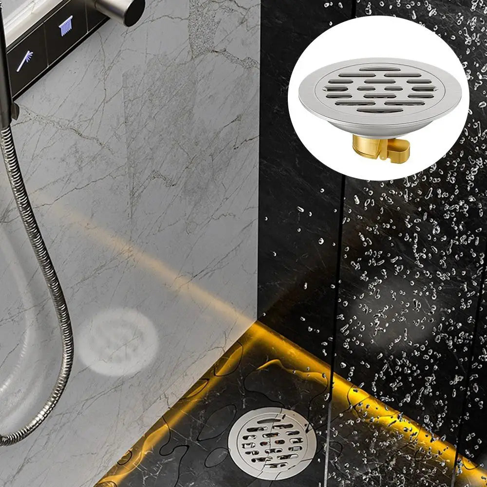 Grid Grate Cover Shower Floor Drain 304 Stainless Steel Round Sink