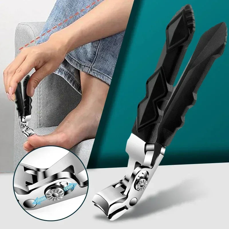 Anti-Splash Heavy-Duty Nail Clippers – Stainless Steel Manicure Tool