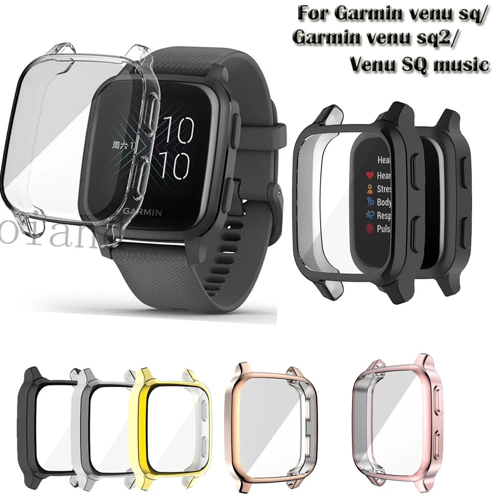 TPU Case for Garmin Venu SQ, SQ2 & SQ Music – Screen Protector