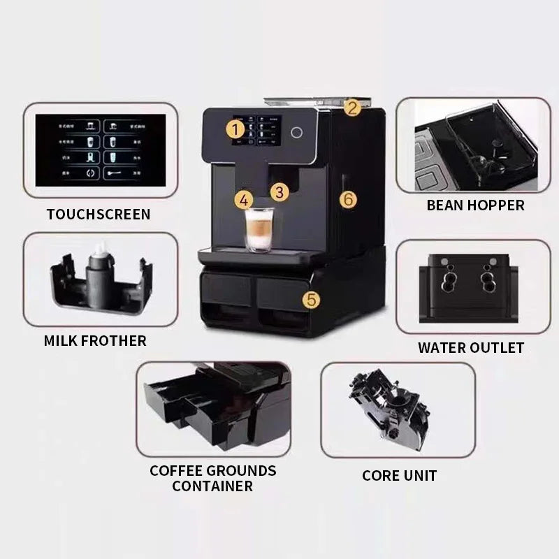 LZHZXY A10 Automatic Espresso & Latte Machine – Touchscreen