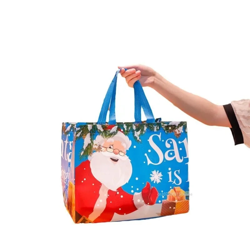 Christmas Bag Santa Elk Snowflake Design Tote Packaging Thickened