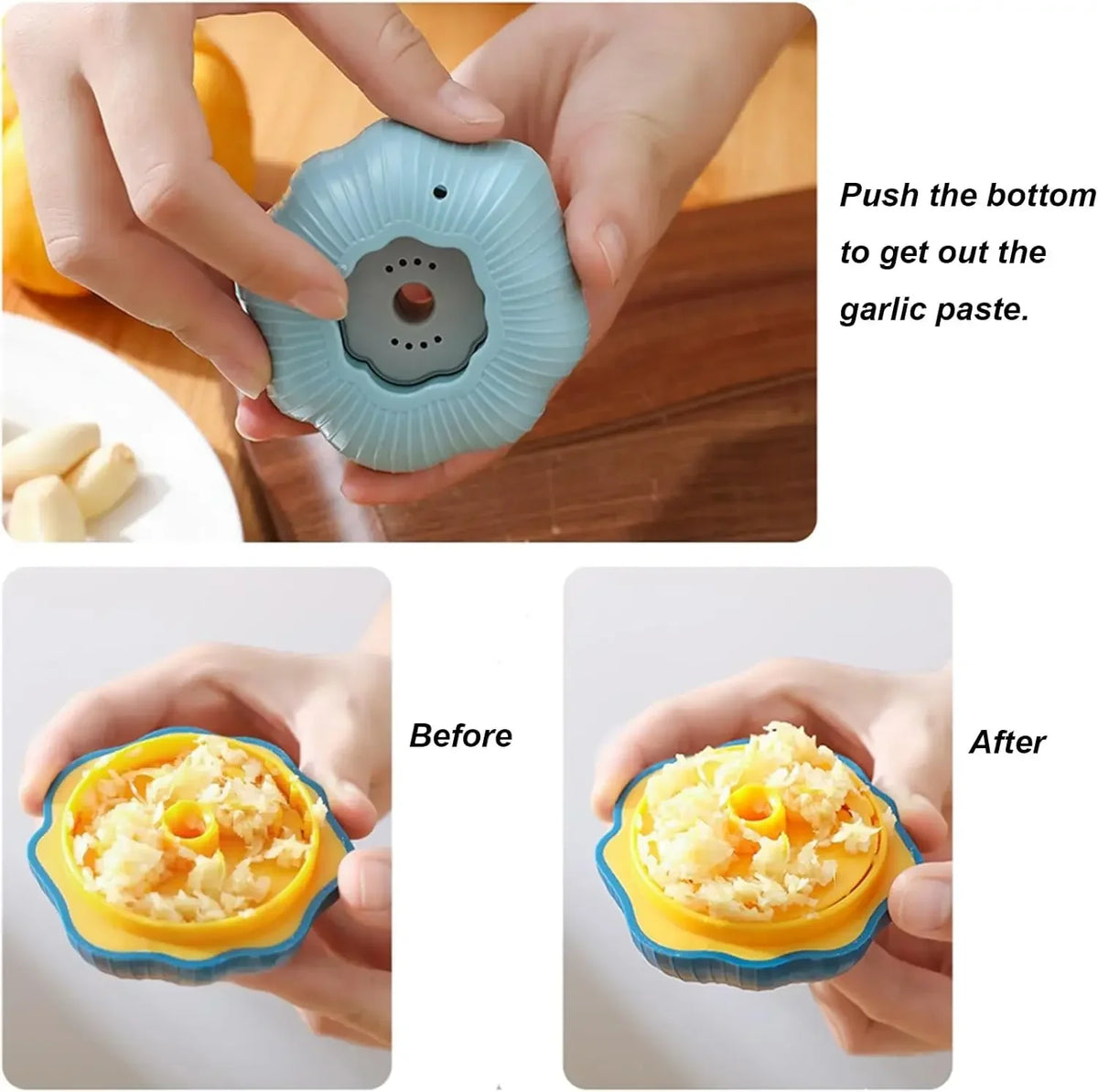 Kitchen Gadgets Cute Household Garlic Shape Plastic Manual Rotary