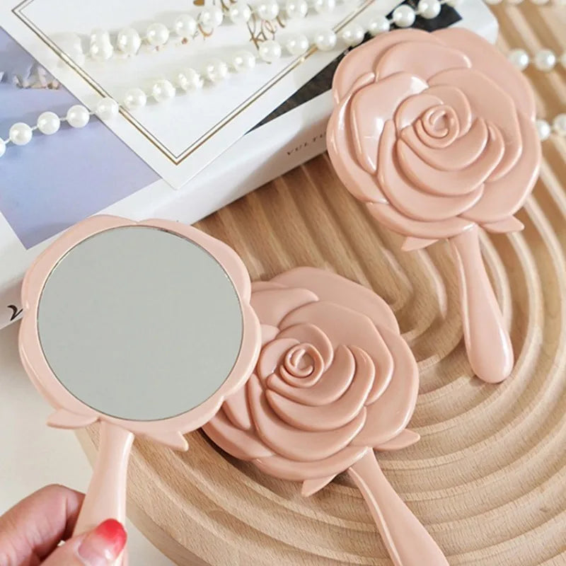 Portable Rose Pocket Makeup Mirror | Folding Compact Mirror