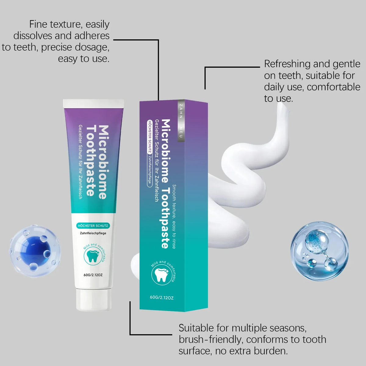 Menthol Toothpaste – Whitening, Fresh Breath & Enamel Care 60g