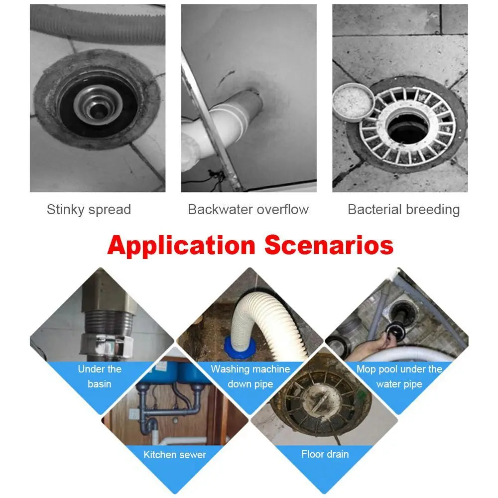 PP Insect Proof Anti-odor Sealing Cover Sewer Pipe Seal Ring Washing