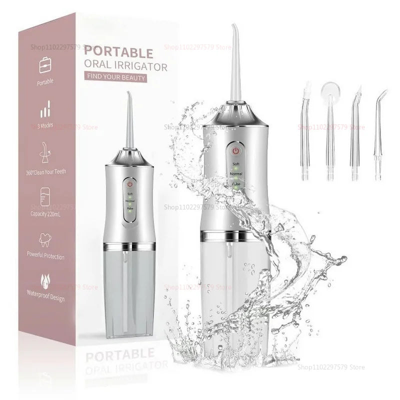 Portable Rechargeable Water Flosser | 4 Jets, 3 Modes, IPX7