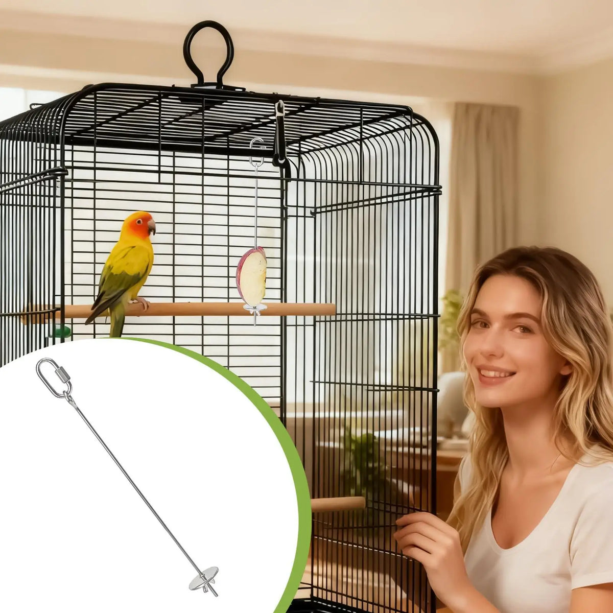 Stainless Steel Bird Cage Food Skewer – Fruit & Veggie Holder