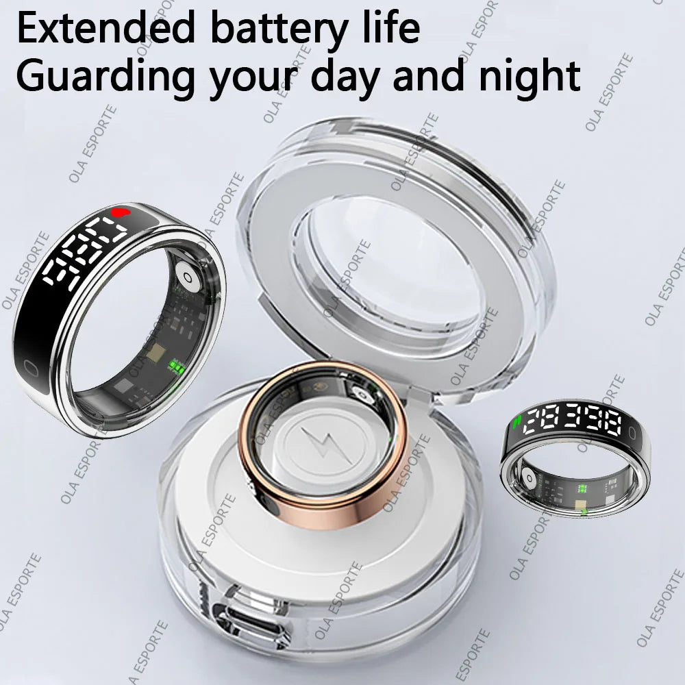 LED Hd Screen Smart Ring Tiktok Control Men 5ATM Waterproof Heart