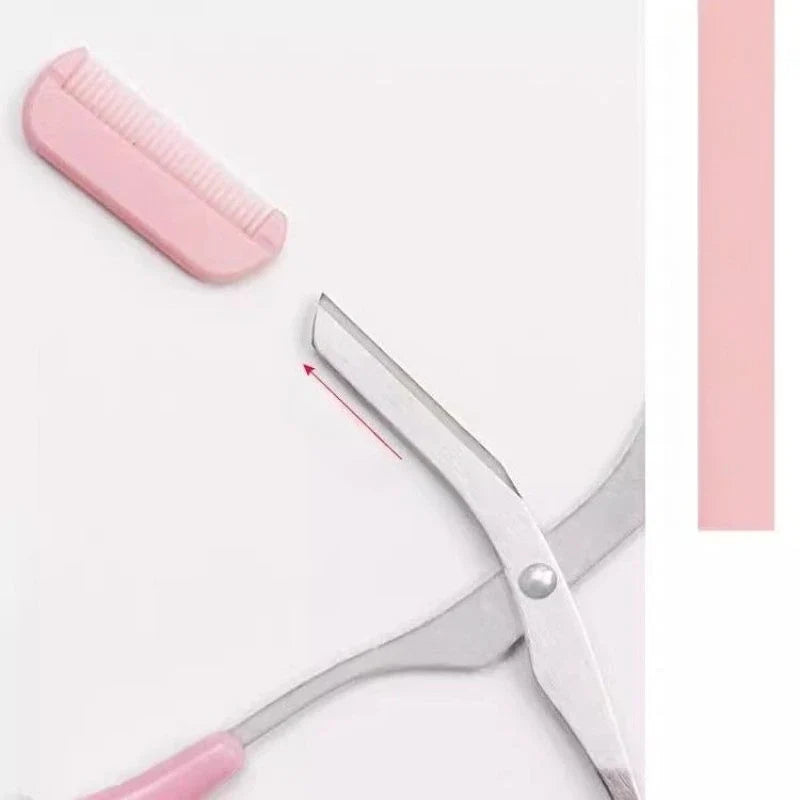 Ladies Eyebrow Trimmer Set with Comb & Scissors | Safety Tool