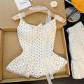 Women's Polka Dot Bandeau Cami Top – French Slim Fit Summer