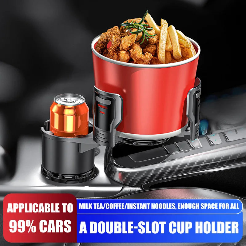 Adjustable Car Cup Holder with Lock – Fits Mugs & Bottles