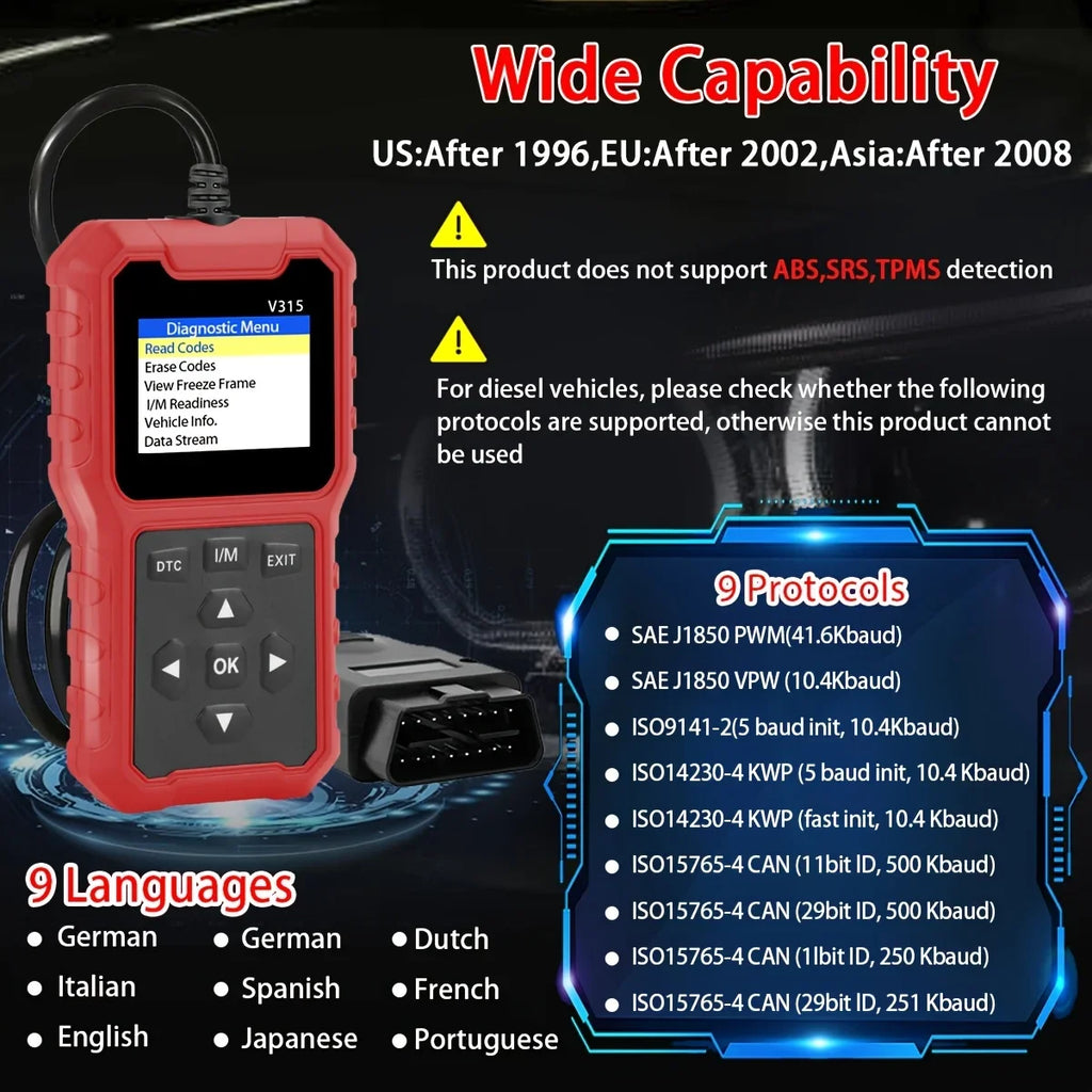 OBD2 Car Scanner – USB Engine Diagnostic Code Reader (1996+)
