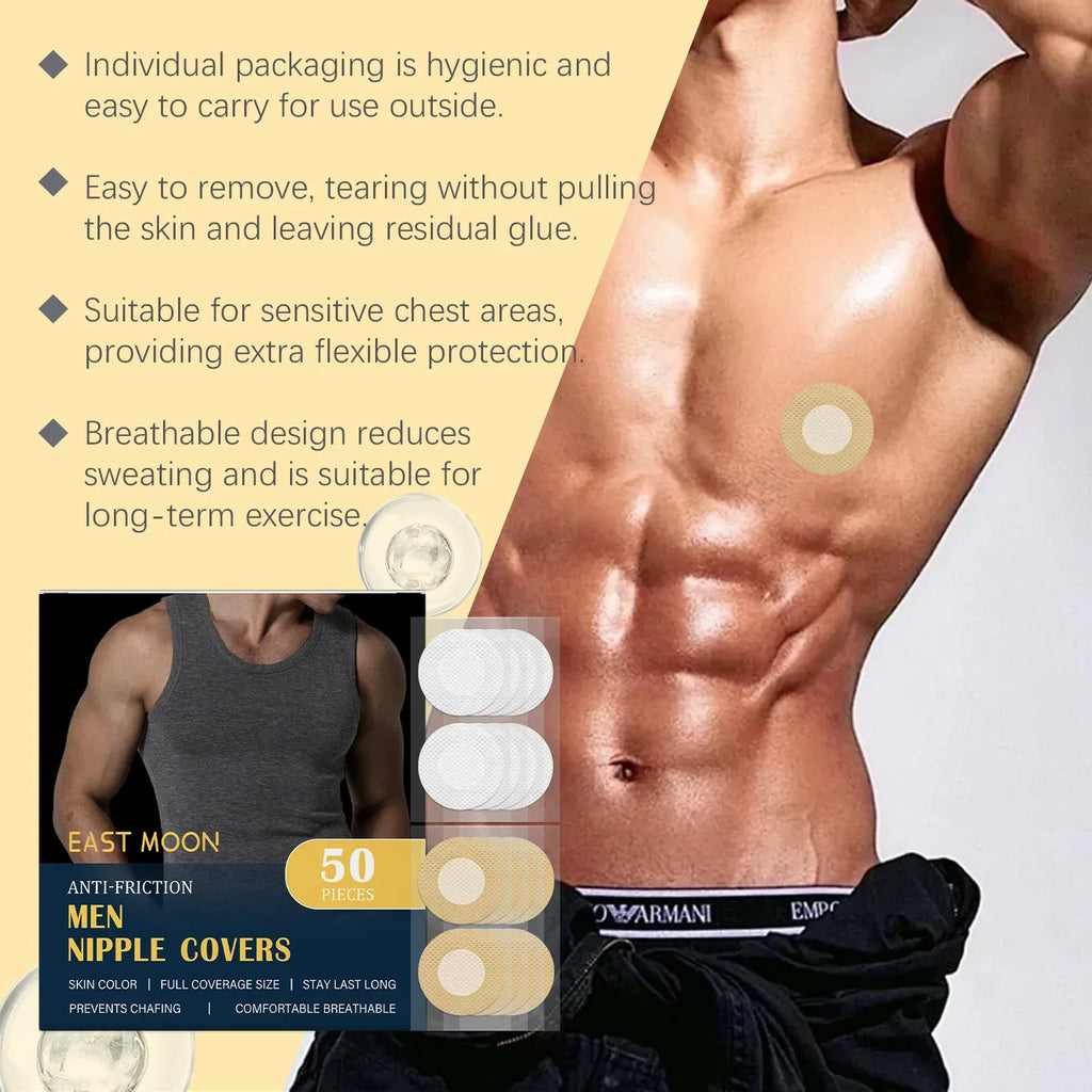 Men's Waterproof Nipple Cover Stickers for Running | 50pc