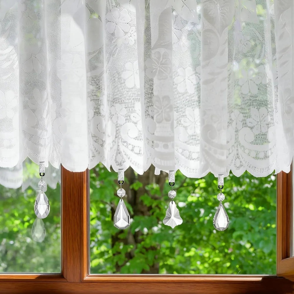4-Pack Crystal Tablecloth Weights with Metal Clips – Windproof