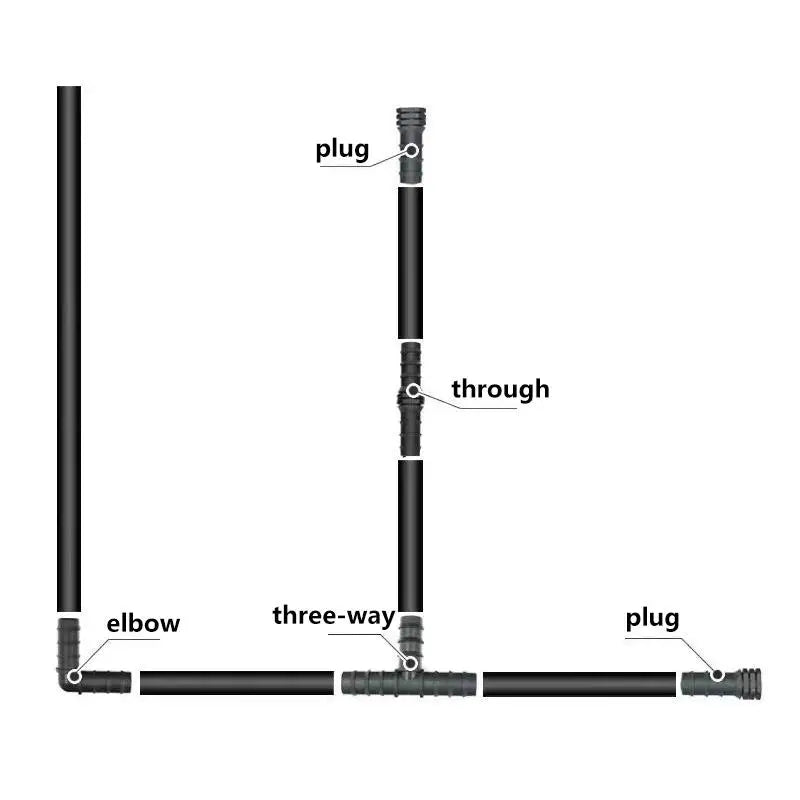20-Pc Drip Irrigation Connector Kit – 16mm & 20mm Tees, Elbows
