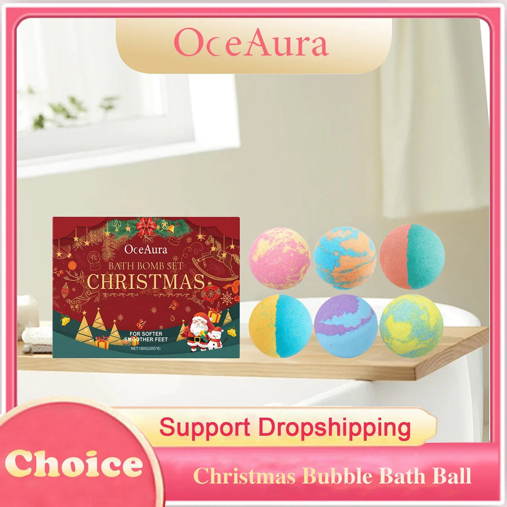 OceAura Christmas Bath Bombs Gift Set | Moisturizing & Relaxing