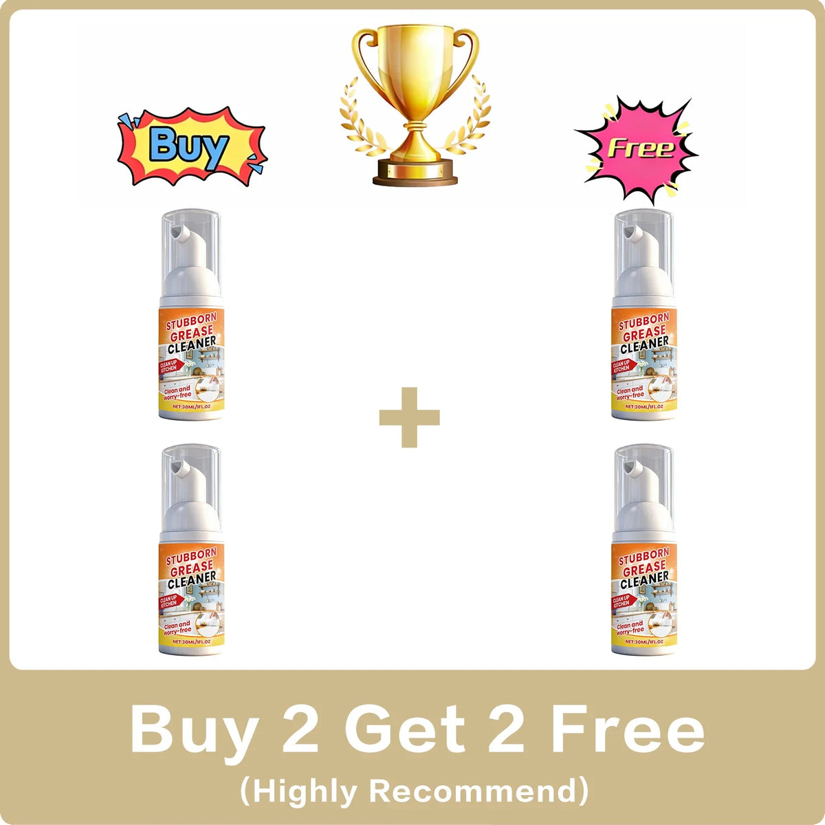 Kitchen Degreaser Foam Spray – Stove & Range Hood Cleaner