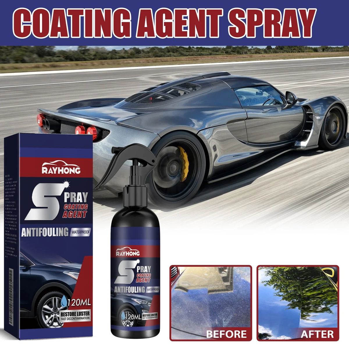 Rayhong Nano Car Coating Spray – Paint Cure, Shine & Protection