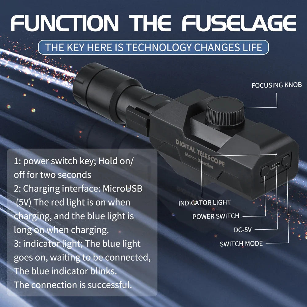 Wifi Digital Telescope 70X Large Aperture Objective Lens 2MP Photos