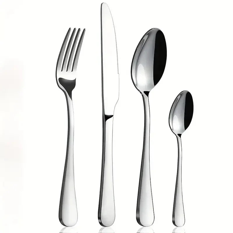 16-Piece Stainless Steel Cutlery Set – Knives, Forks & Spoons