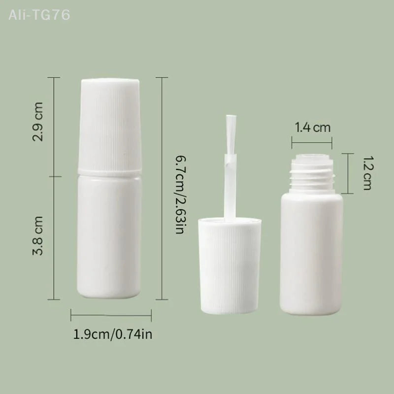 10-Pack 10ml Empty Refillable Nail Polish Bottles with Brush Cap