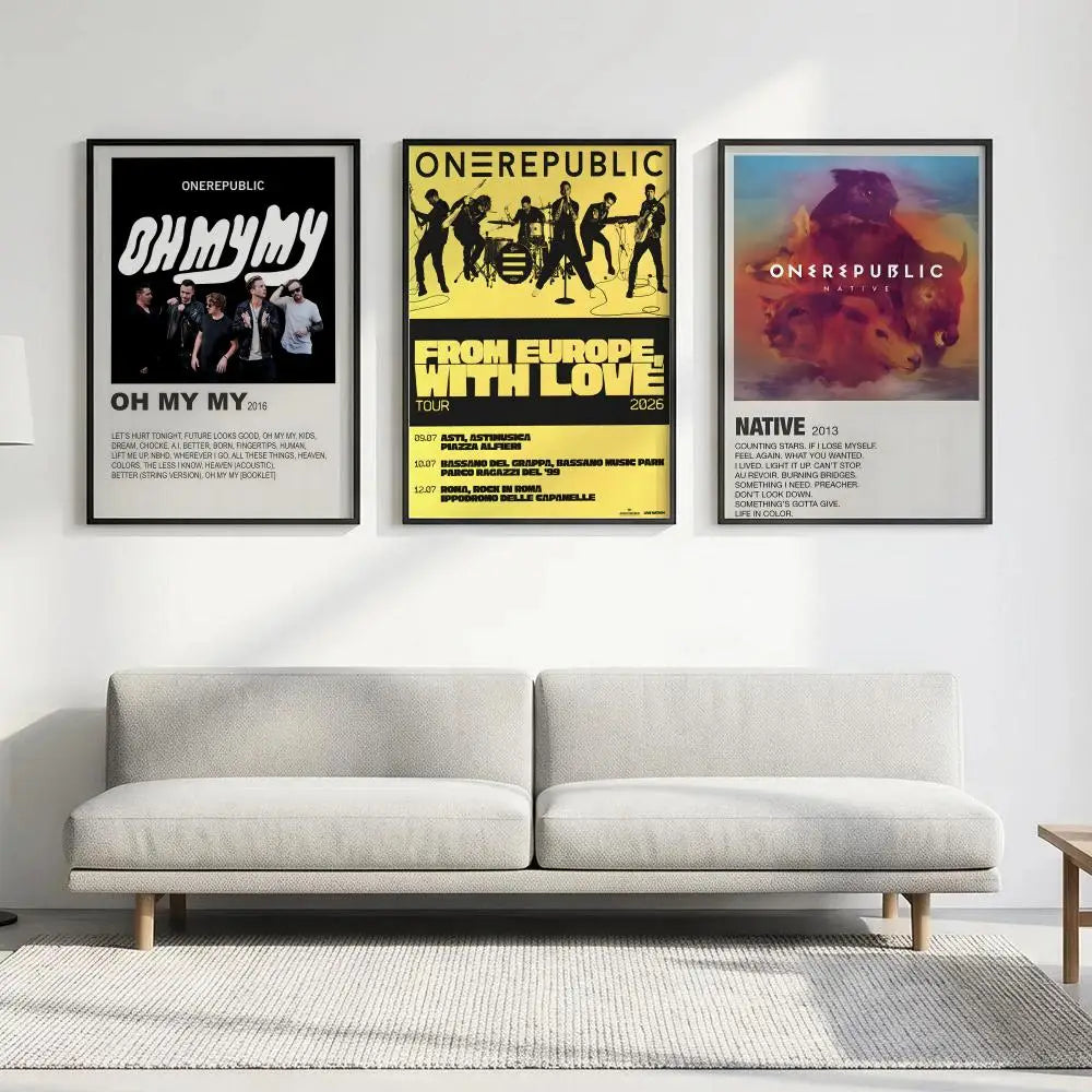 OneRepublic Band HD Wall Poster – Waterproof Sticky Decor