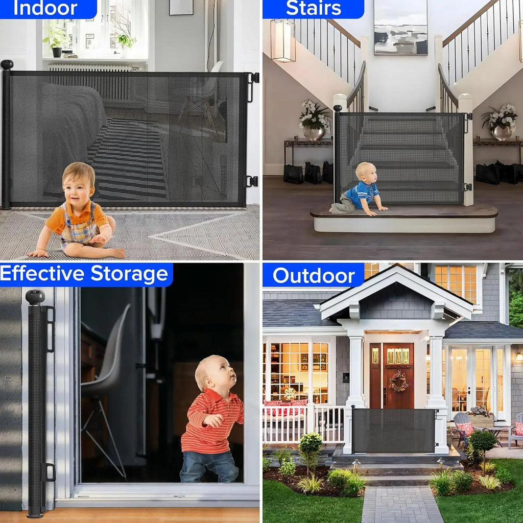 Retractable Pet Gate No-Drill Safety Mesh Fence | 3 Sizes