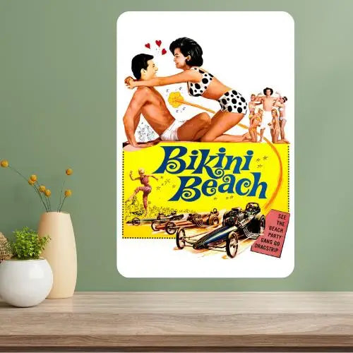 Bikini Beach Classic Movie Metal Poster Sign | Retro Wall Decor
