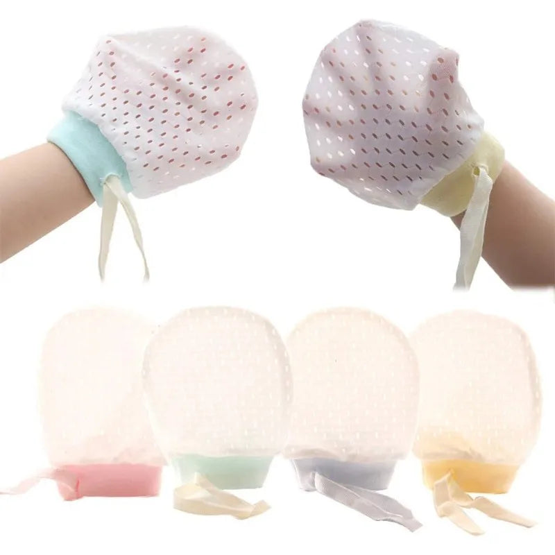 8-Pair Baby Anti-Scratch Mittens – Breathable Summer Mesh Gloves