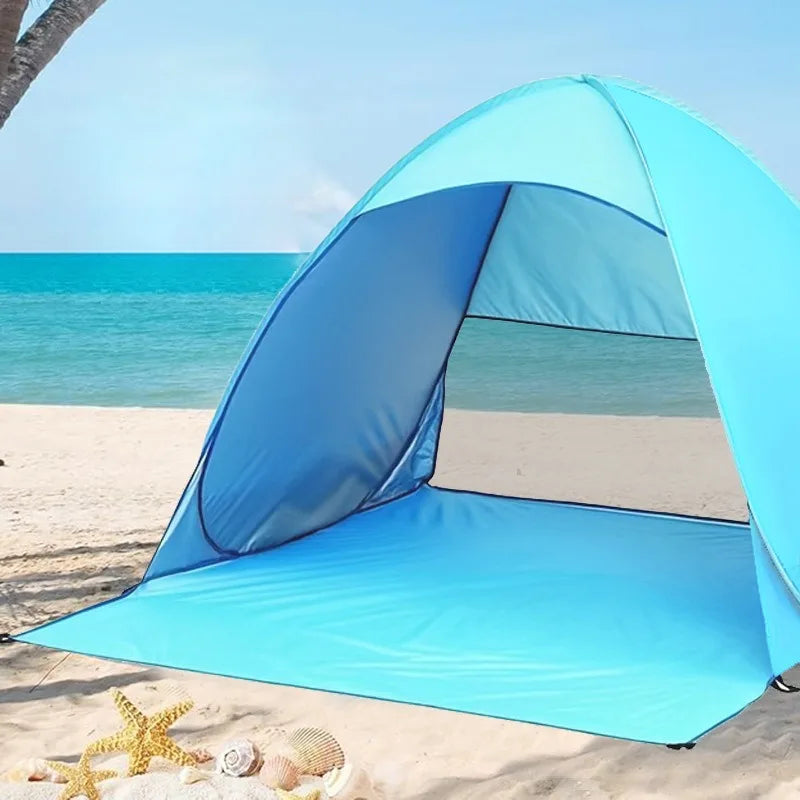 Foldable Beach Shade Tent – Portable Sun Shelter for 3–4