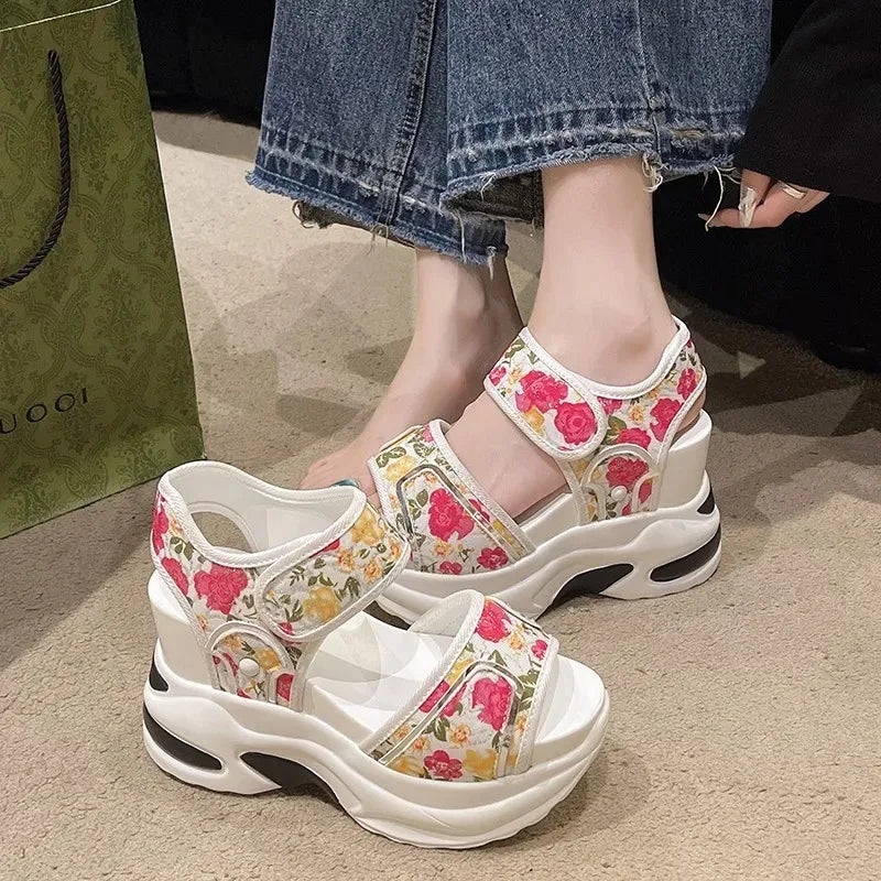 Women's Platform Wedge Sandals – Peep Toe High Heel Summer