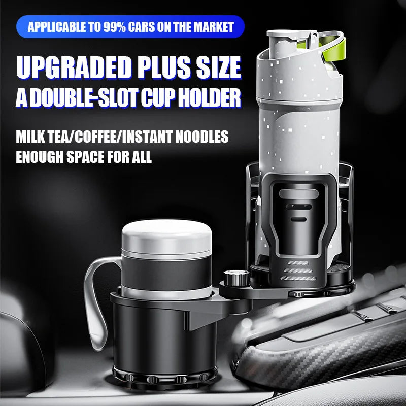 Adjustable Car Cup Holder with Lock – Fits Mugs & Bottles