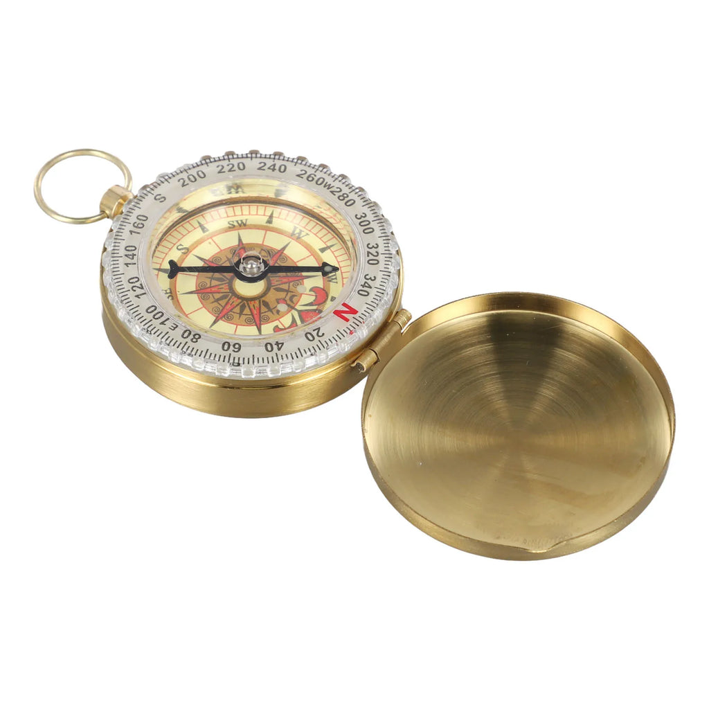 Brass Pocket Compass – Glow in Dark Vintage Navigation Tool