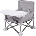 Baby Foldable Portable Dining Chair with Tray & Seat Belt – Grey