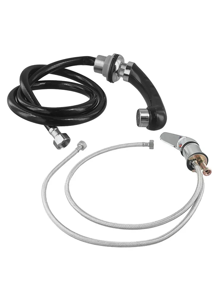 Chrome Single Handle Hand Shower with Hose | Salon Sink Faucet