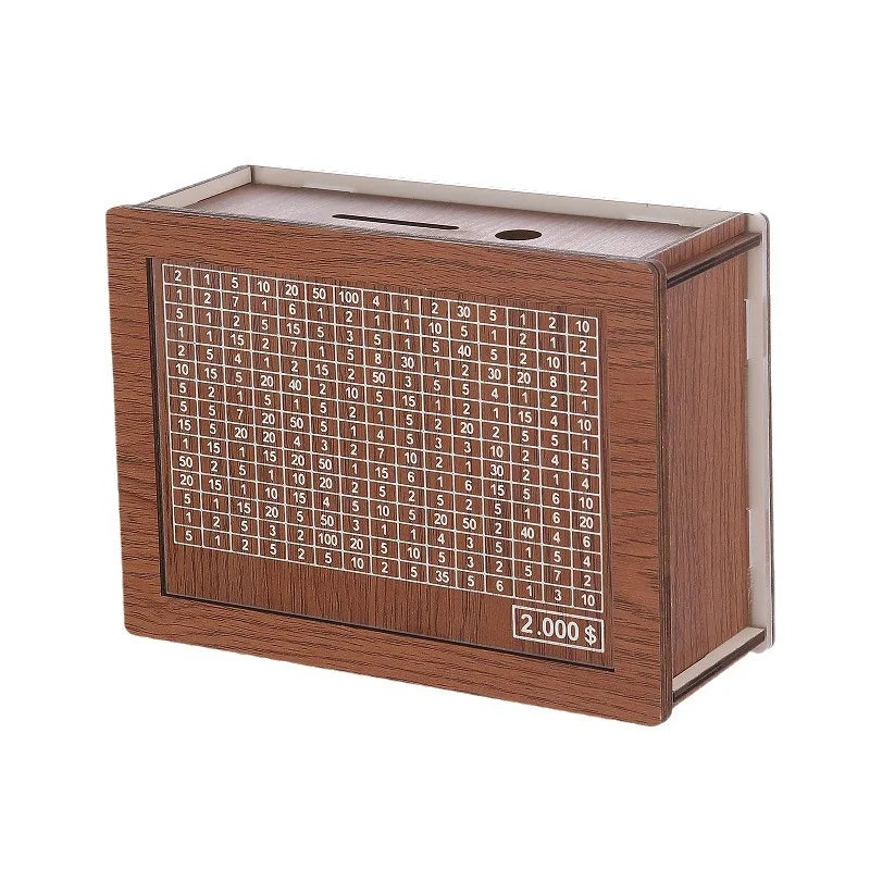 Wooden Money Box Counter Vintage Palace-style Transparent Piggy Bank