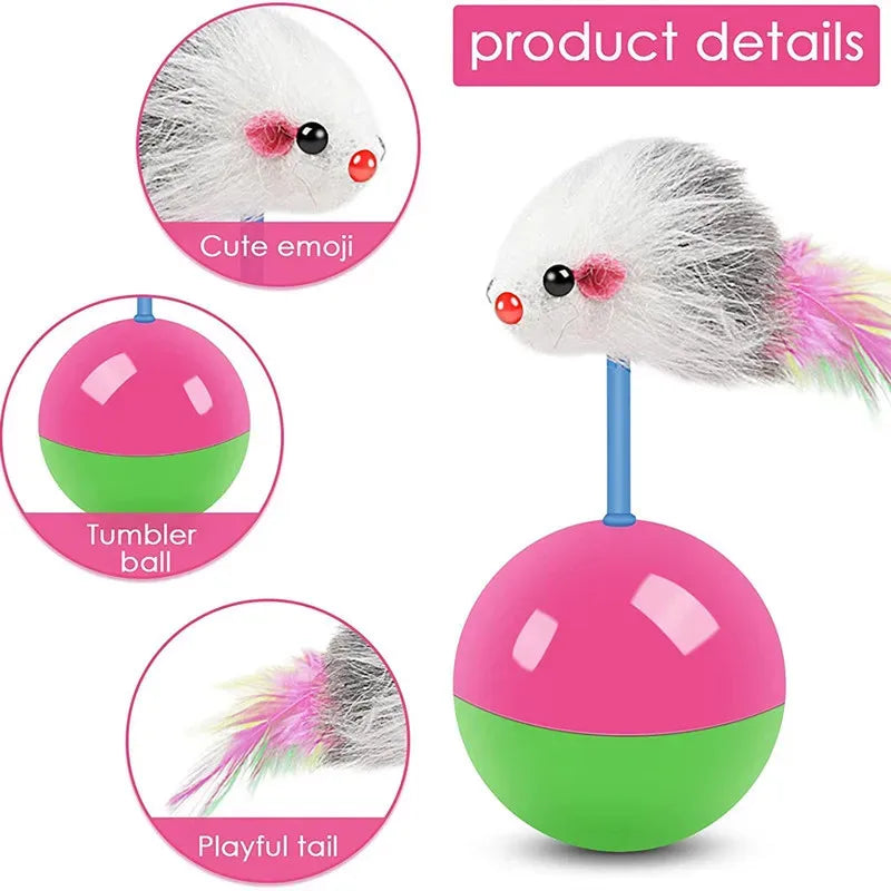 Cat Tumbler Mouse Toy | Self-Righting Interactive Pet Teaser