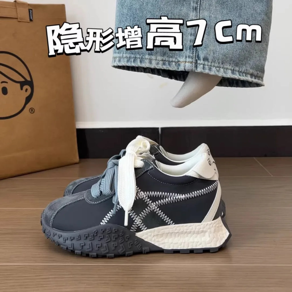 Women's Chunky Sneakers – Thick Sole Casual Lace-Up Shoes