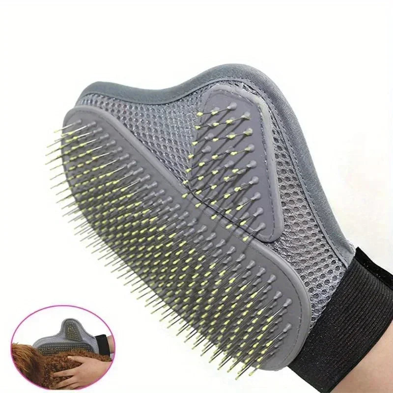 Pet Deshedding Grooming Glove – Dog & Cat Hair Removal Mitt