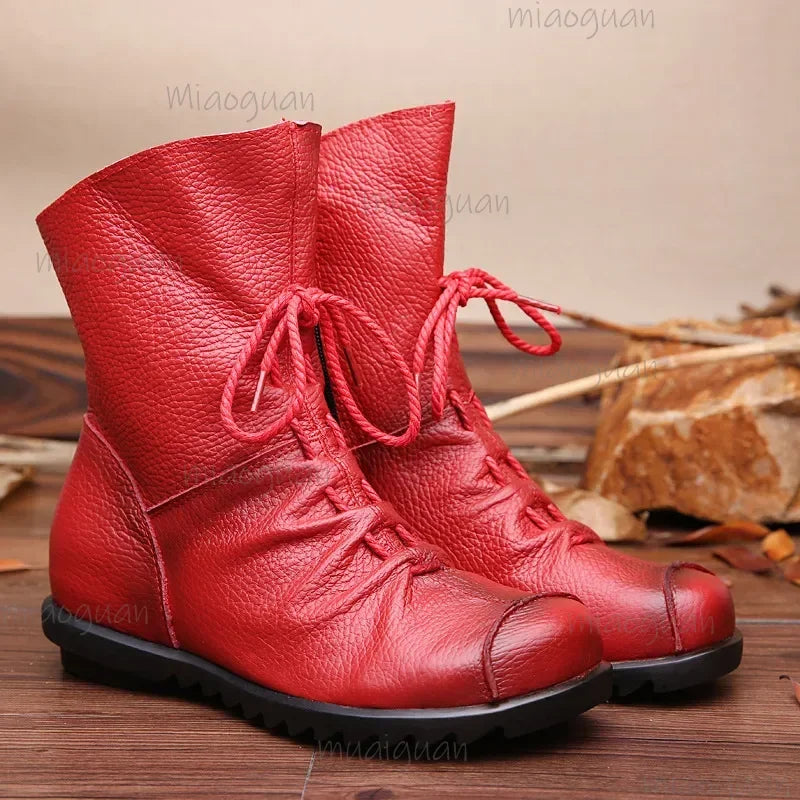 Retro Women's Mid-Calf Winter Boots – Zipper Thermal Boots