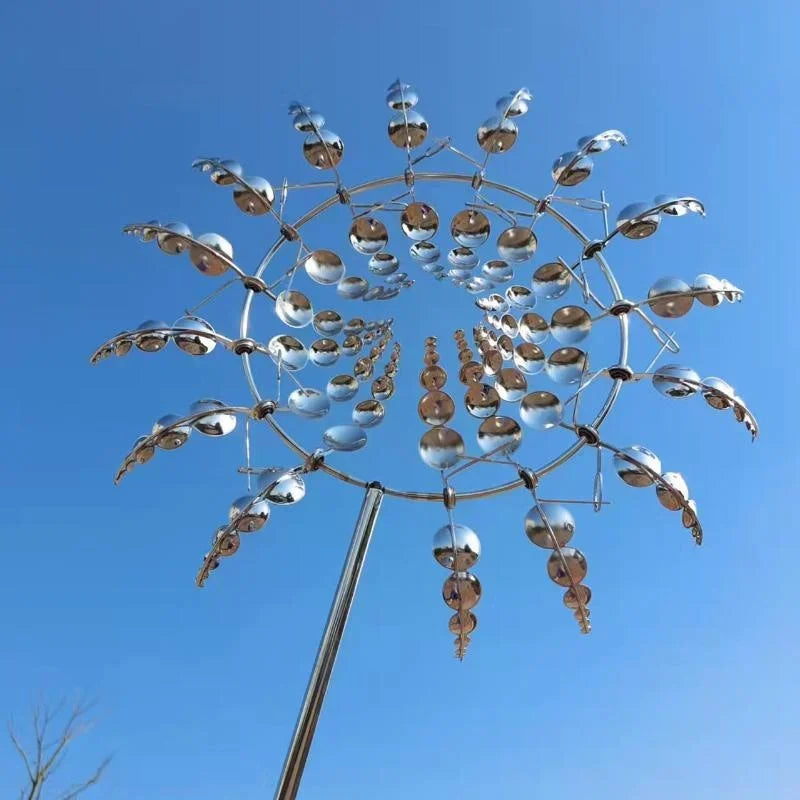 Metal Garden Windmill Wind Spinner – Rotating Outdoor Sculpture