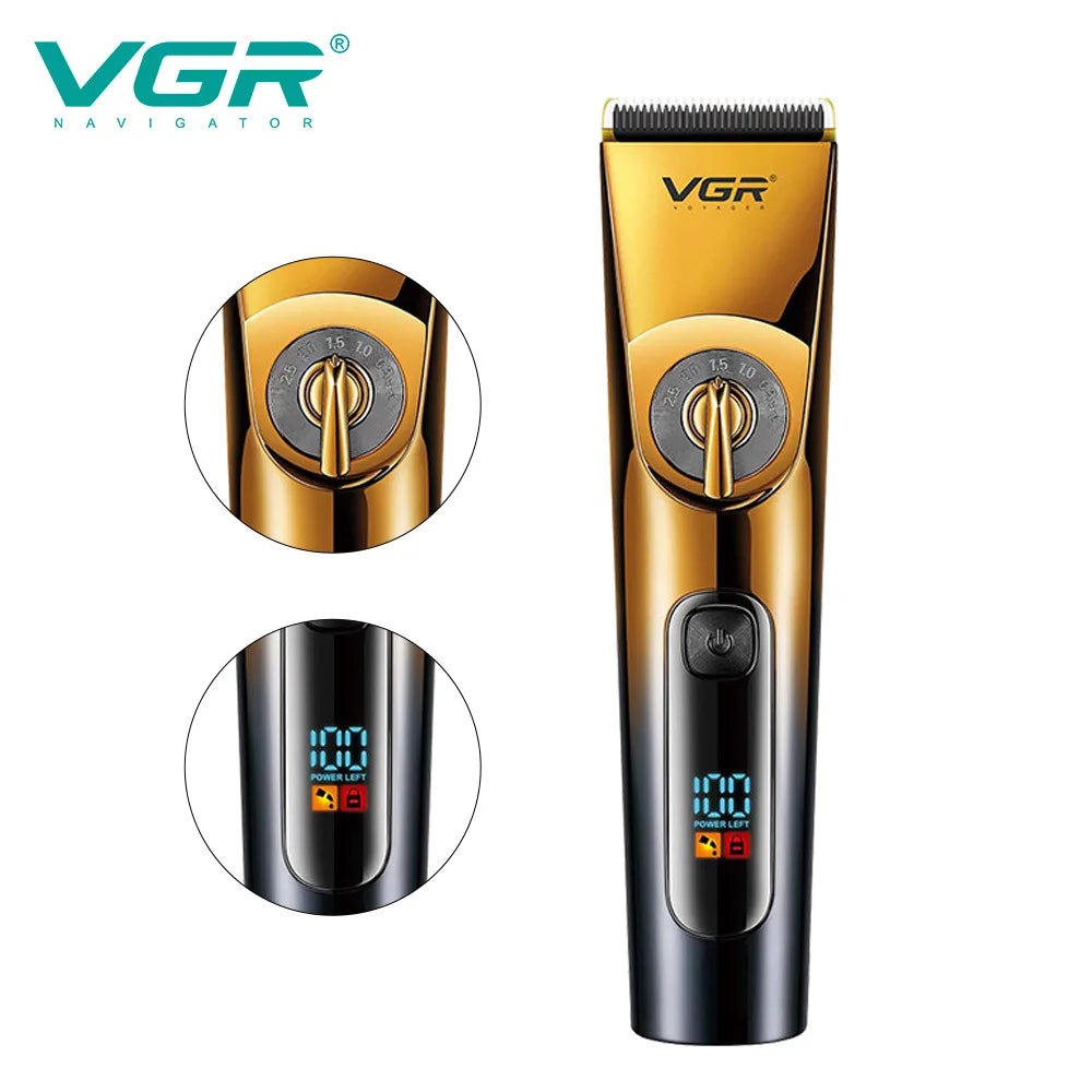 VGR V-663 Professional Hair Clipper IPX6 Waterproof LED Display
