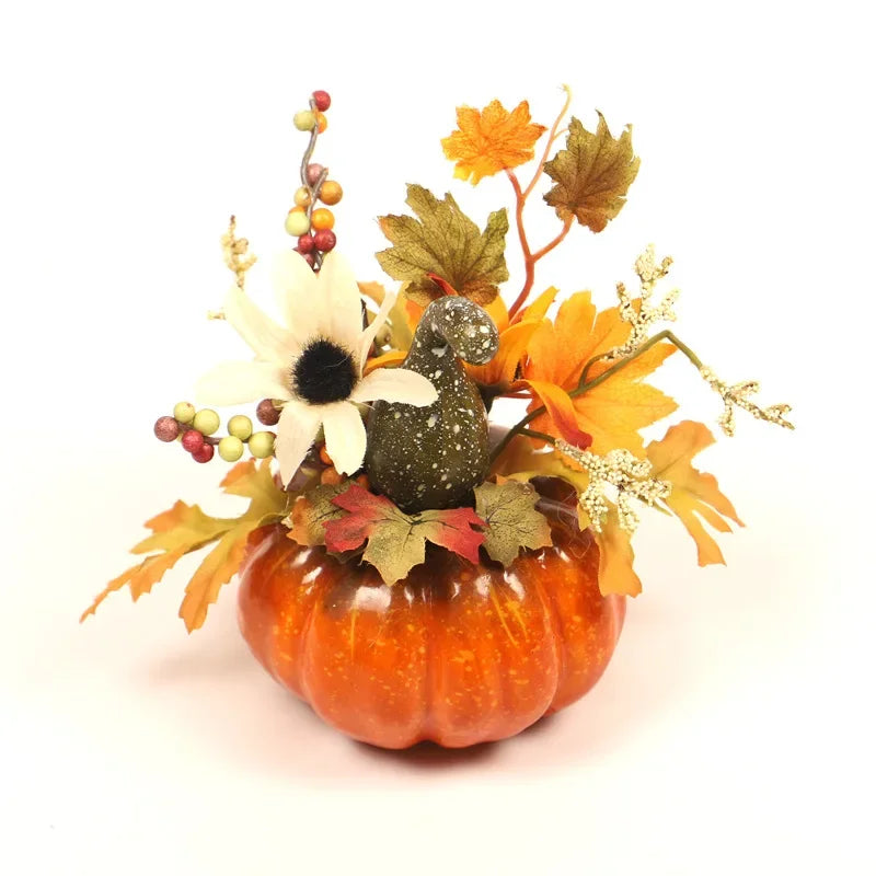 Autumn Harvest Table Decor – Pumpkin Maple Leaf Ornament