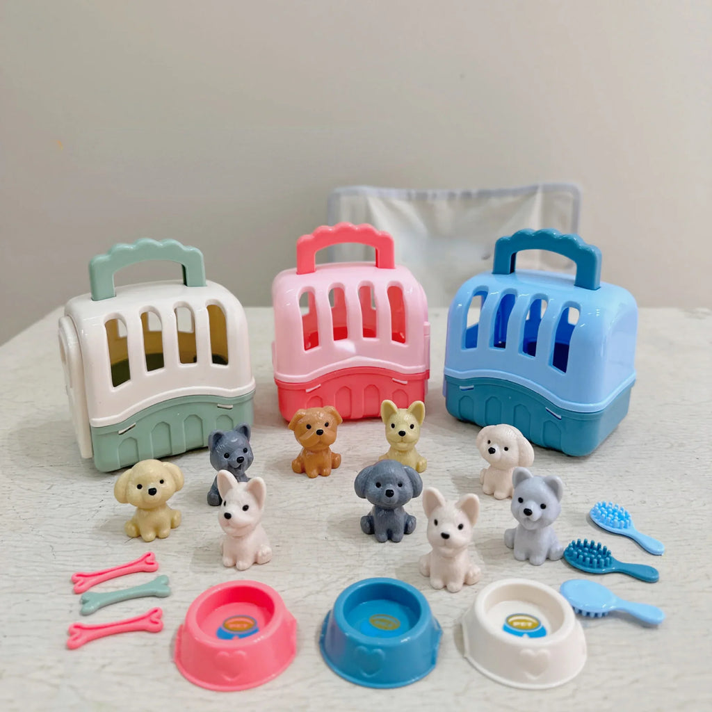 Pretend Play Pet House Playset Cute Mini Dog Role Vet Clinic Toy Kid
