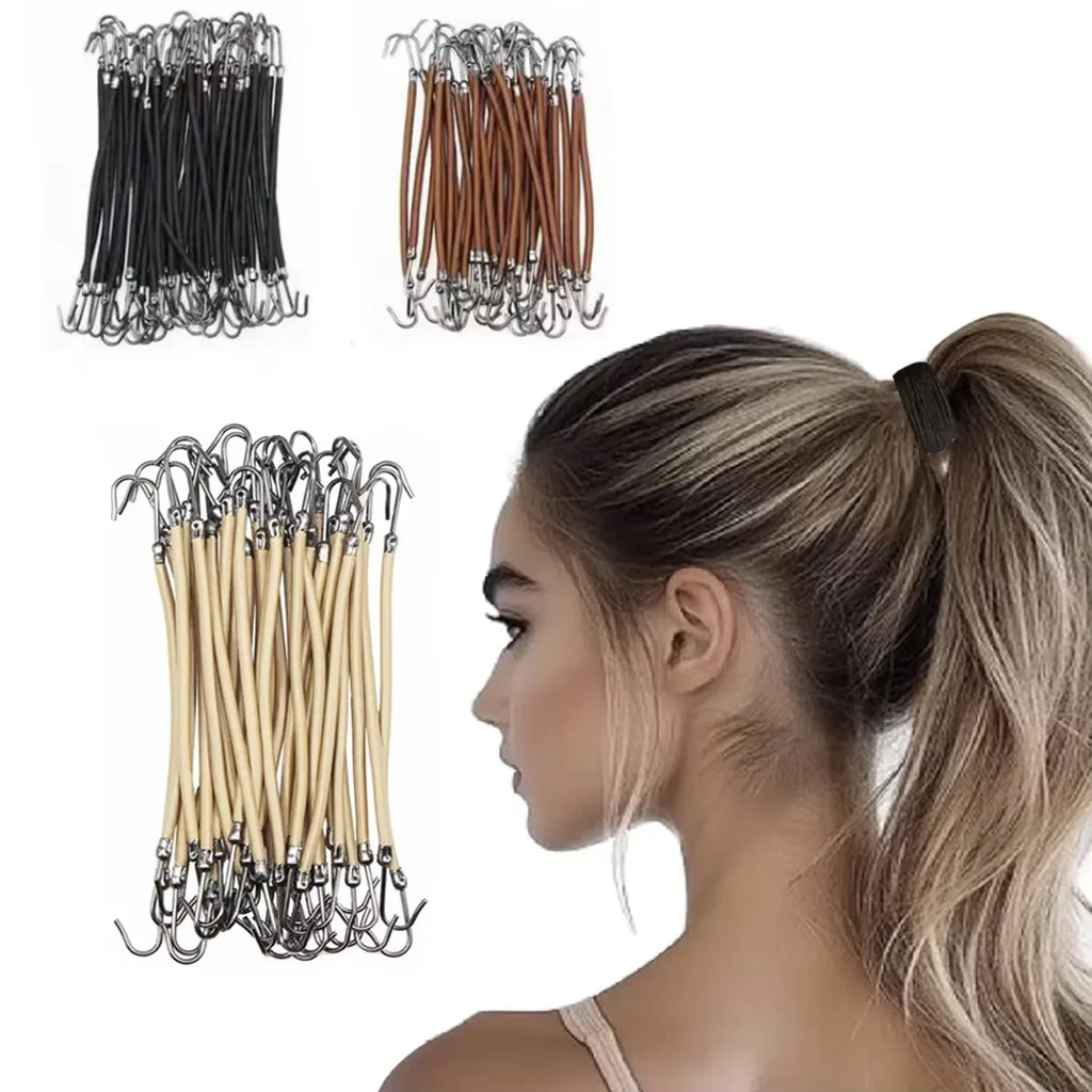 Elastic Hook Ponytail Hair Ties – Bungee Bands for Women