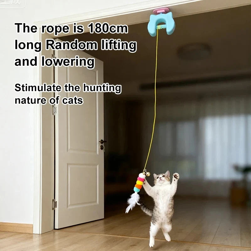 Auto Swing Feather Cat Toy | Door Hanging Self-Play