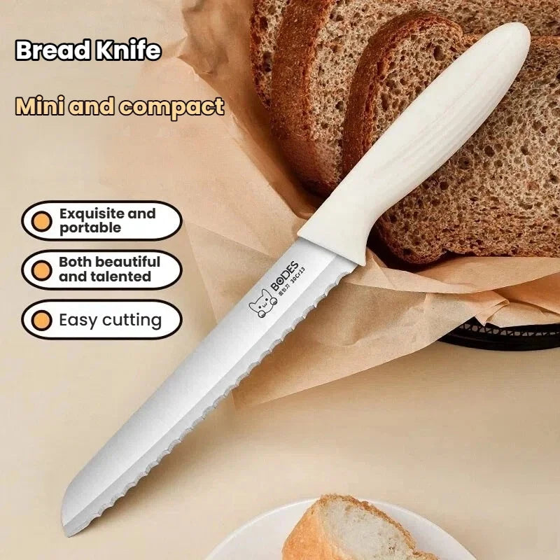 Serrated Bread Knife – Stainless Steel Baguette & Toast Slicer