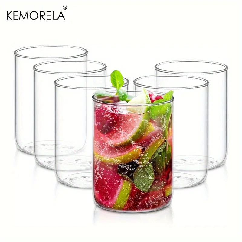 KEMORELA Borosilicate Drinking Glasses Set – BPA Free, 4 or 6 Pc