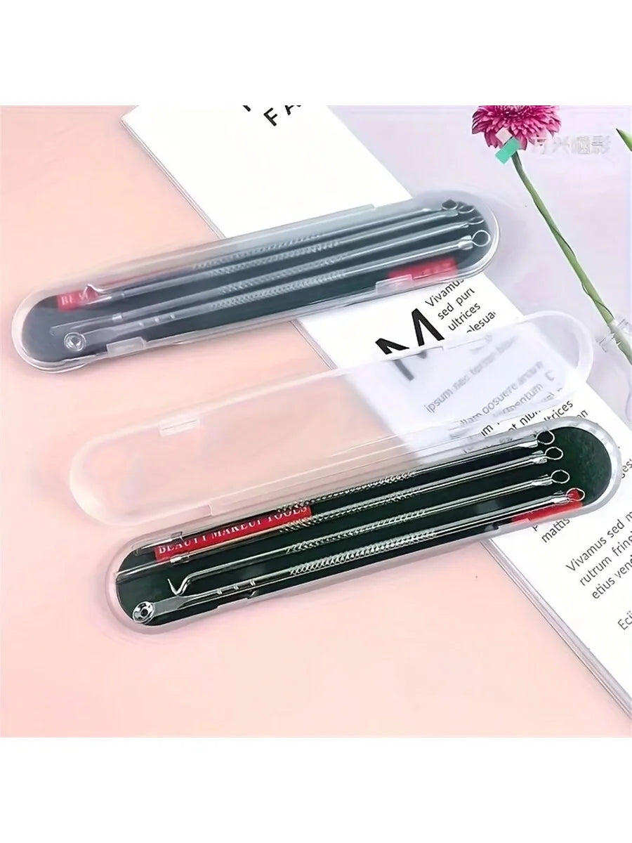 Stainless Steel Blackhead Extractor Tool Set – 4 Piece Kit