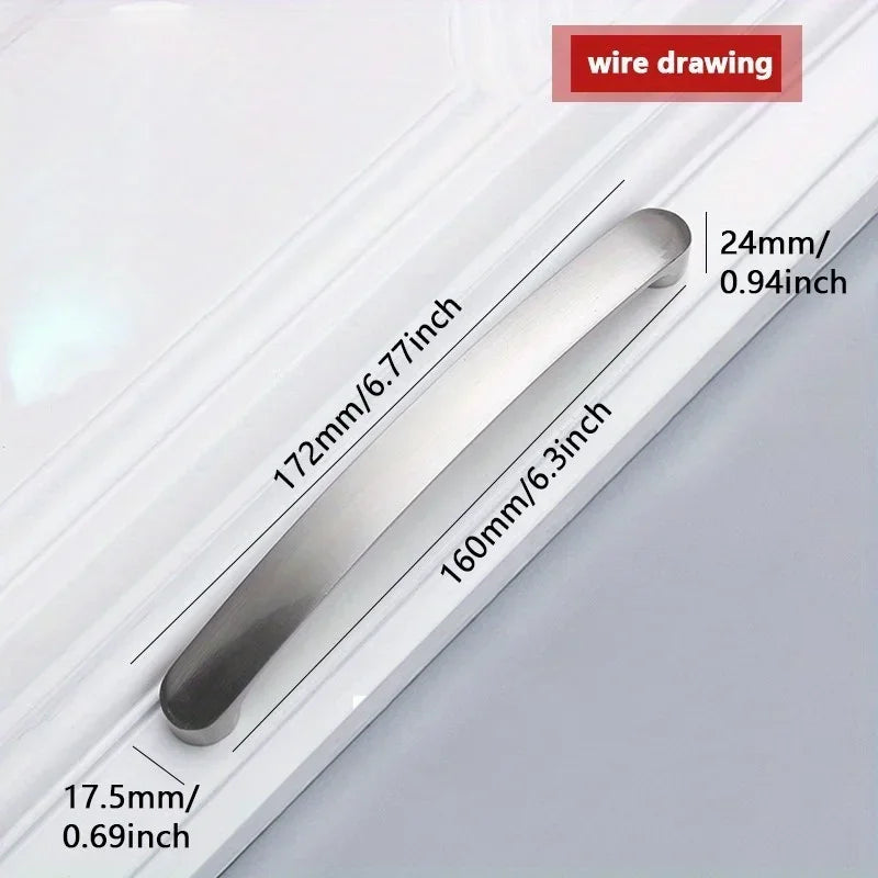 3-Pack Brushed Aluminum Cabinet & Drawer Handles – 96mm
